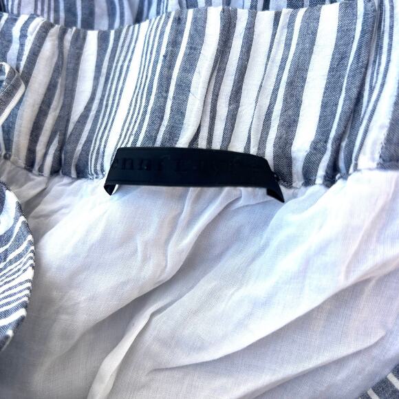 Jenni Kayne Summer Dress Midi Ink Striped Blue White Cotton Small Strappy - Picture 4 of 8